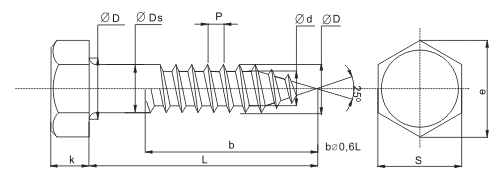 Саморез с 6-гранной головкой SSD, 6х90 острый, цинк (упак/100шт)