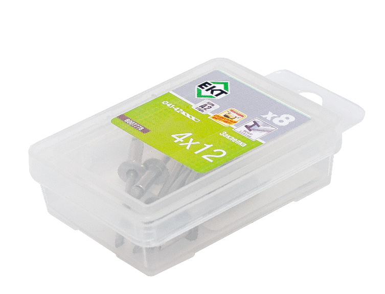 Заклепка НЕРЖ. СТАЛЬ/НЕРЖ. СТАЛЬ 4.0х12 (упак/8шт)