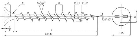 Саморез по ГК, крупный шаг 3,5x32 (пакет/80шт)