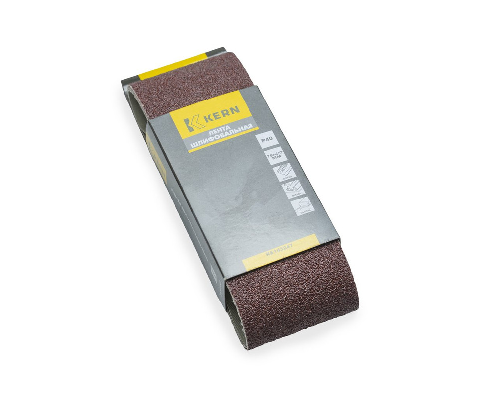 Лента шлифовальная 75x457мм, P40, KERN (упак/3шт)
