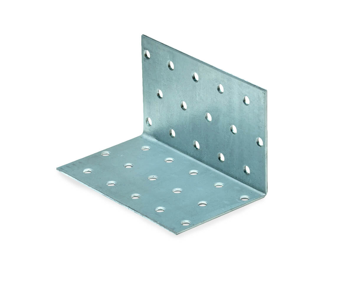 Уголок крепежный равносторонний KUR 60x60x100x2.0мм, белый цинк (упак/25шт)