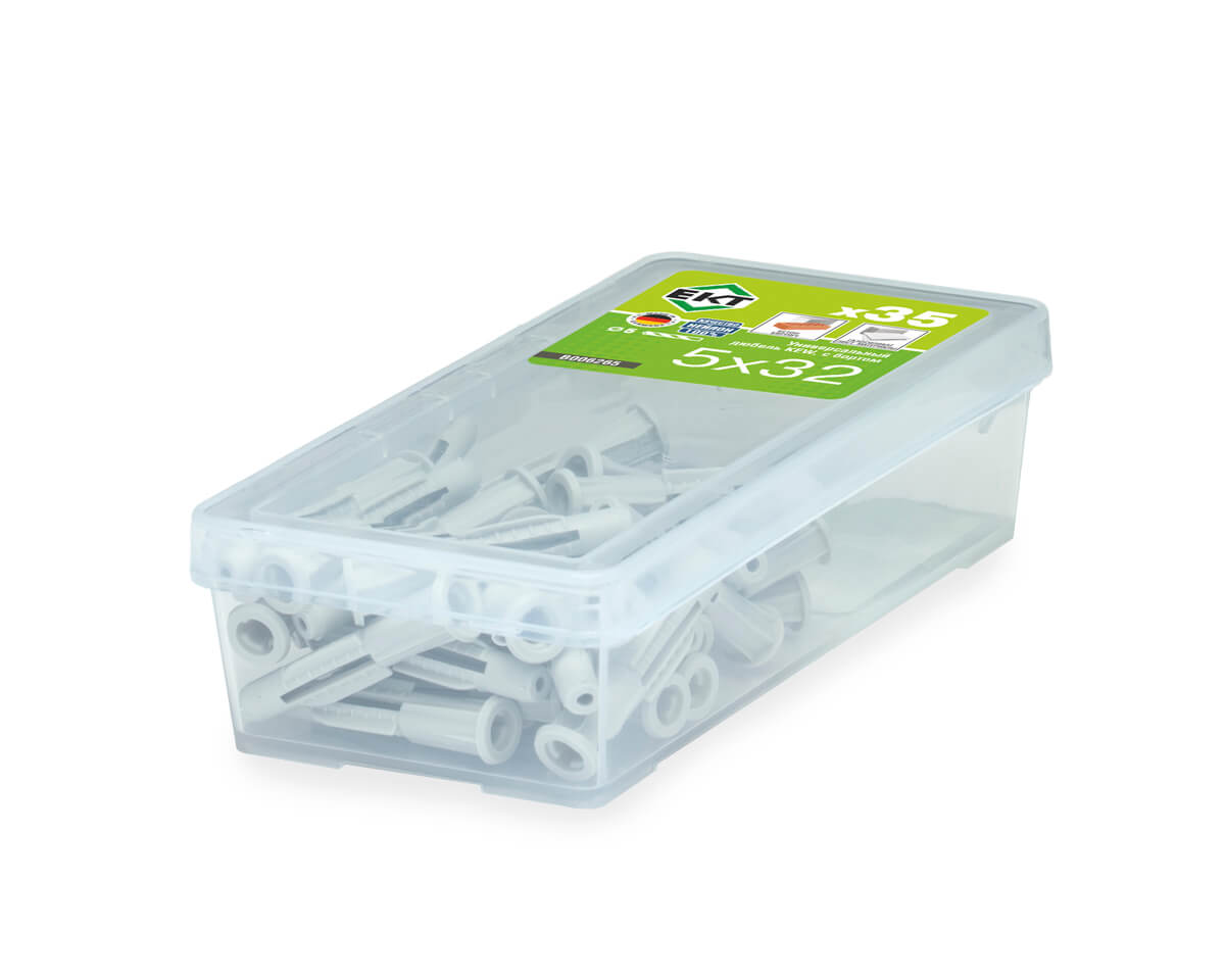 Универсальный дюбель с бортом KEW UKD 5x32, (упак/35шт) НЕЙЛОН