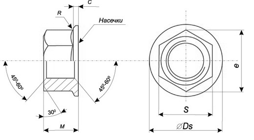 Гайка с фланцем M6 (упак/500шт)