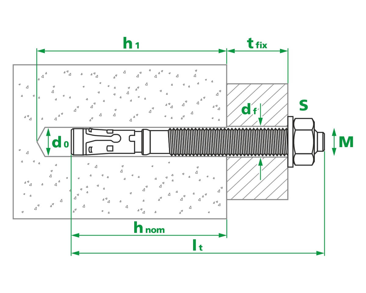 Клиновой анкер WA 12х70 (упак/50шт)