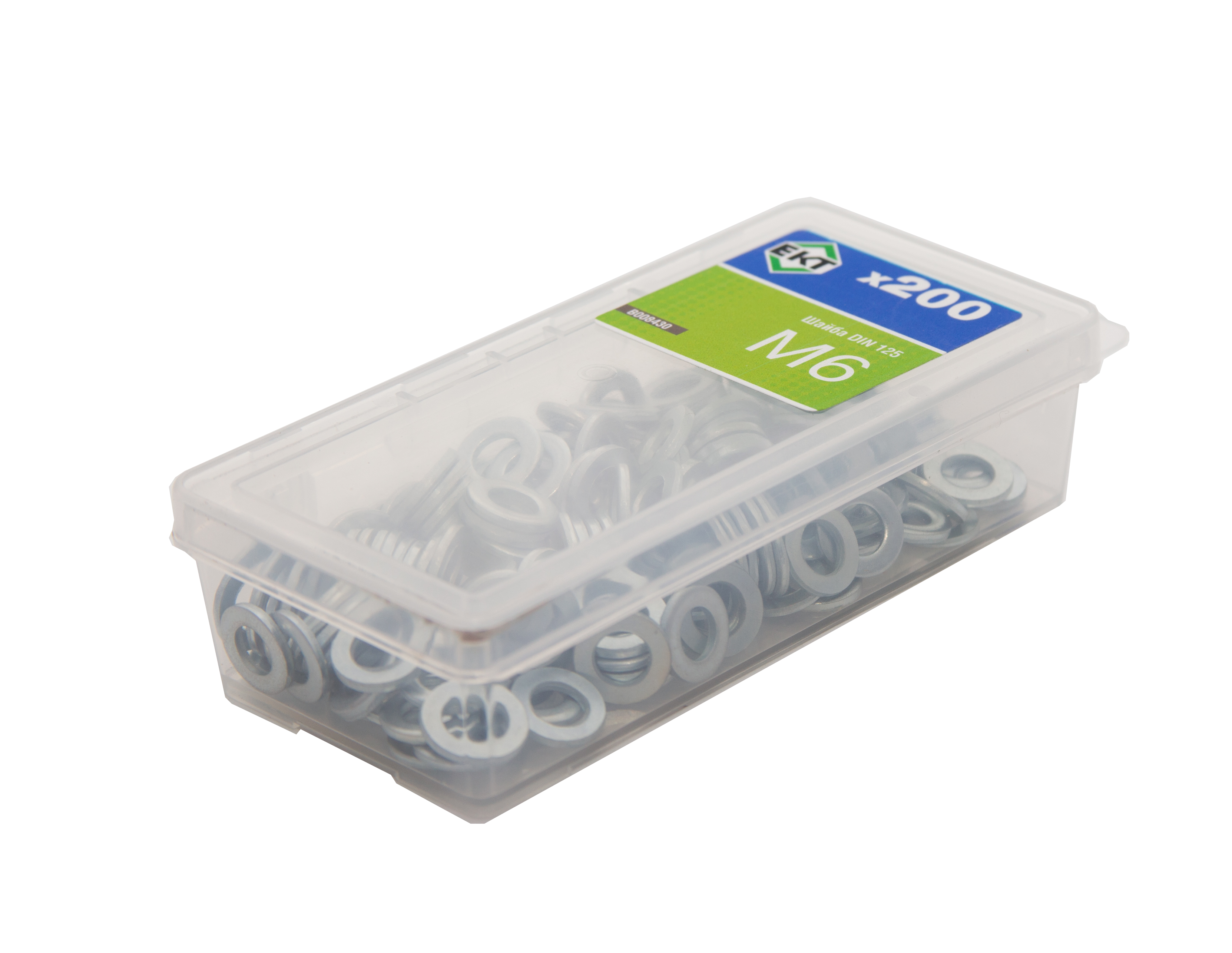 Шайба М6, цинк, DIN125 в пласт. контейнере (упак/200шт)
