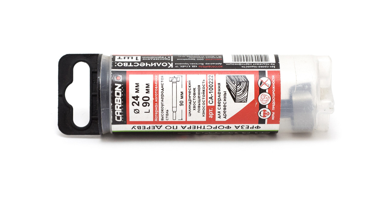 Сверло (фреза) Форстнера по дереву 24x90мм, ц/х CARBON (шт)