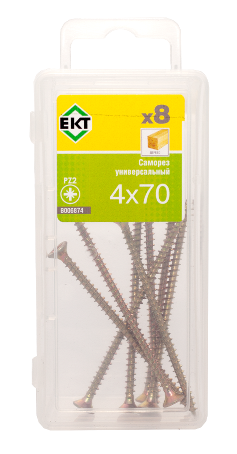 Саморез, желтый цинк 4,0х70 (упак/8шт)