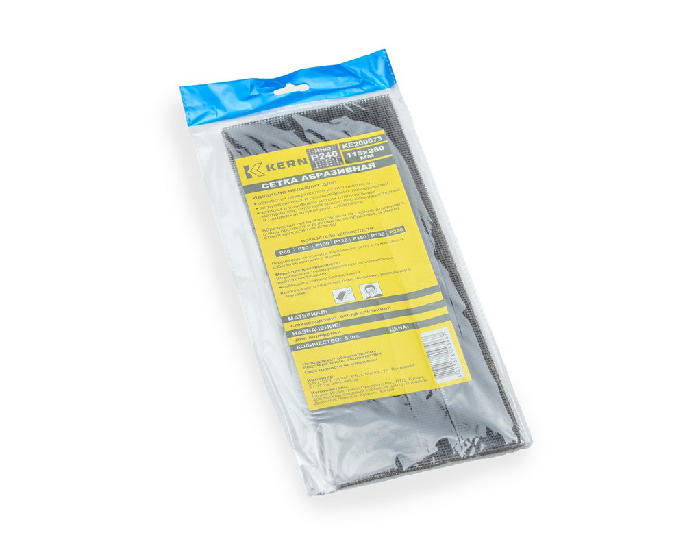 Сетка абразивная 115х280мм, зерно 240, оксид алюм. KERN (упак/5шт)