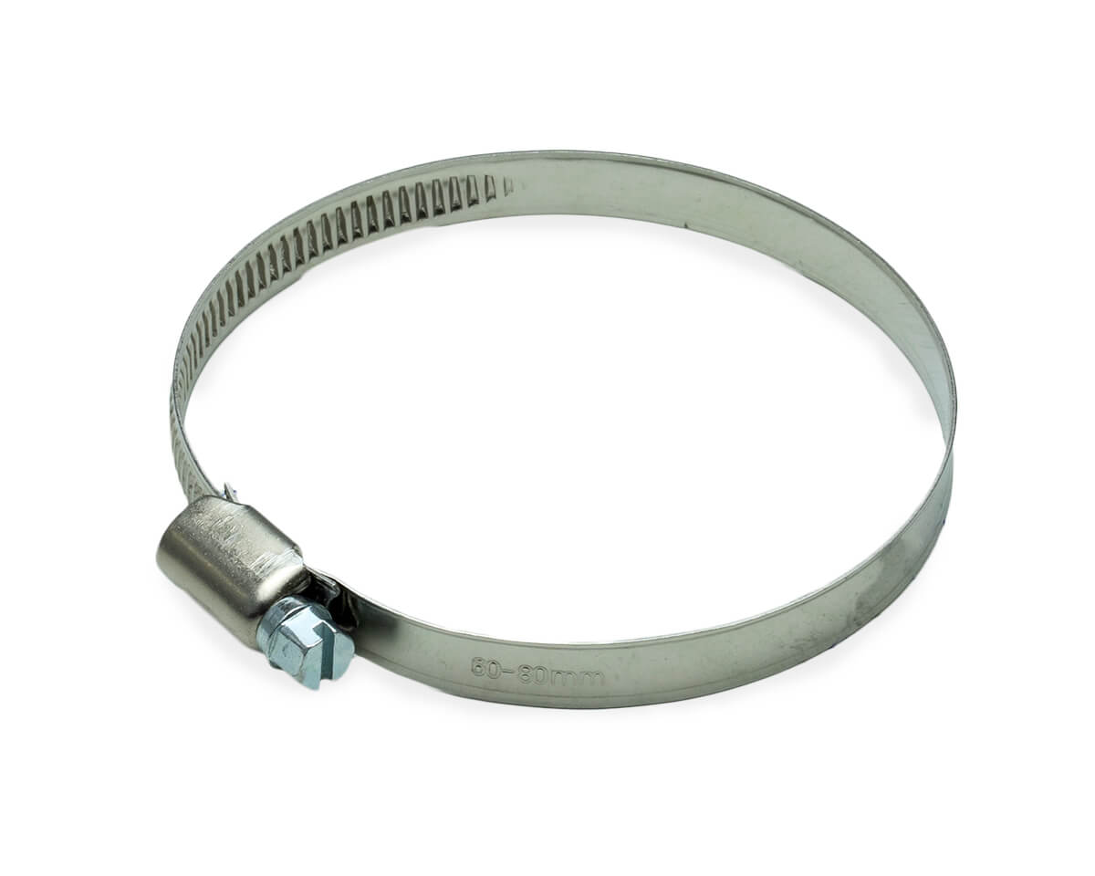 Хомут червячный (60-80 мм), ширина 9 мм, DIN3017-1, НЕРЖ. СТАЛЬ A2, W4, винт нерж. (упак/10шт)