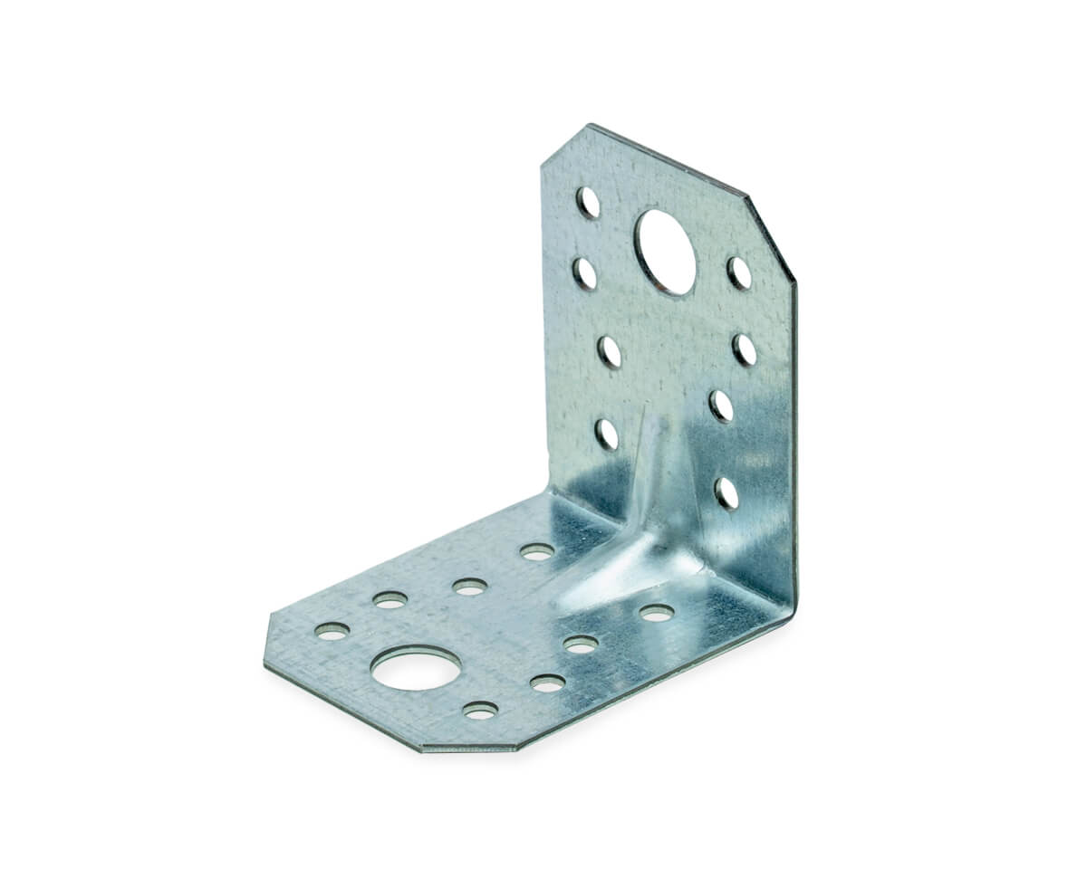 Крепежный уголок усиленный KUU 65x65x52x1.5мм, белый цинк (упак/6шт)