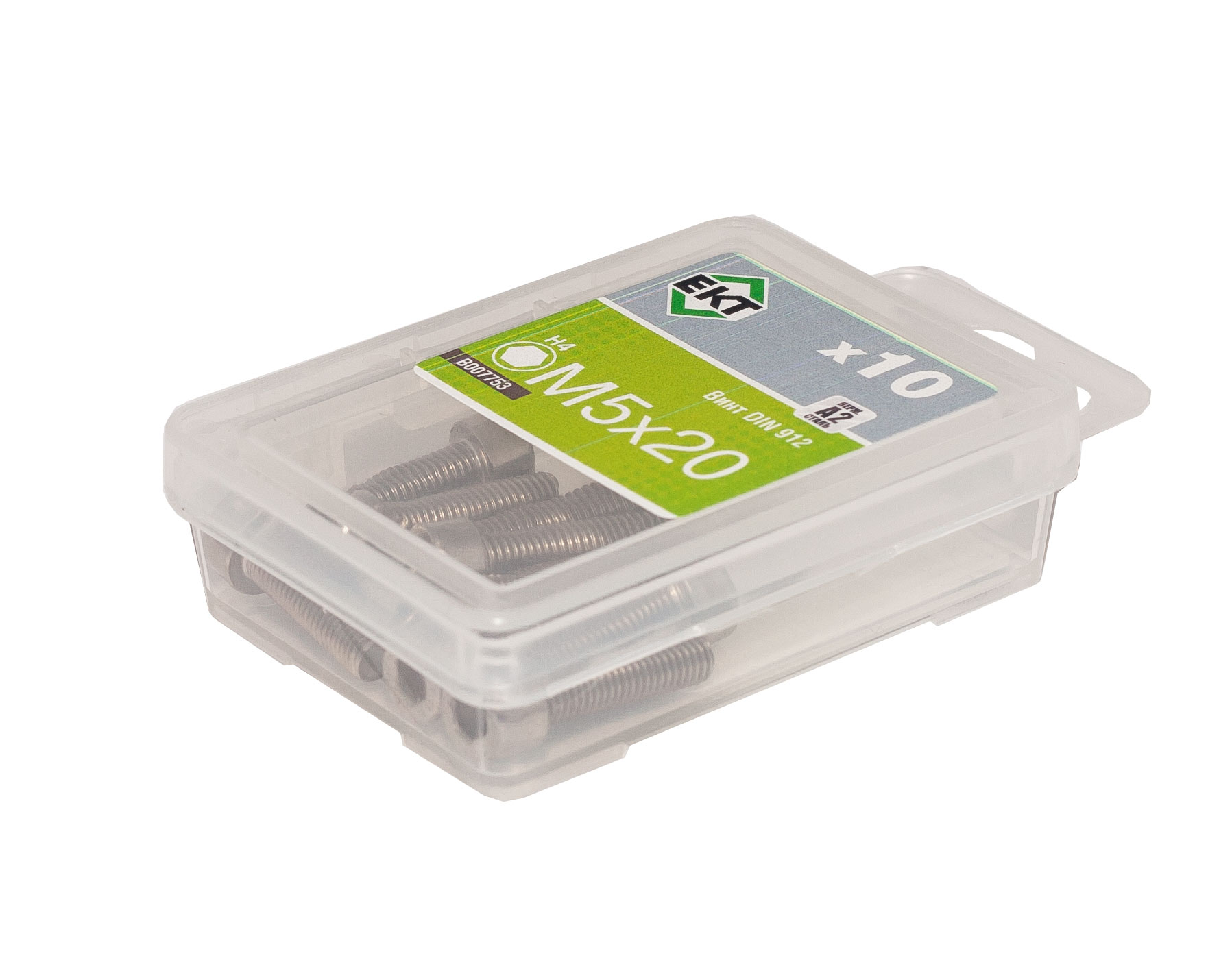 Винт с цилиндр. гол. и внутр. шестигр. M5х20, DIN912, НЕРЖ. СТАЛЬ, ЕКТ (упак/10шт)