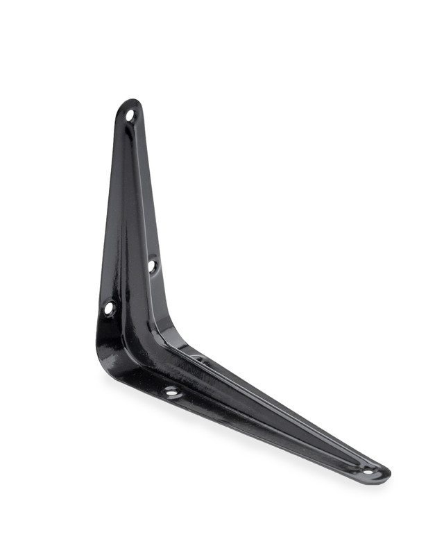 Кронштейн стальной с ребром жесткости, черный 100x125мм (упак/100шт)