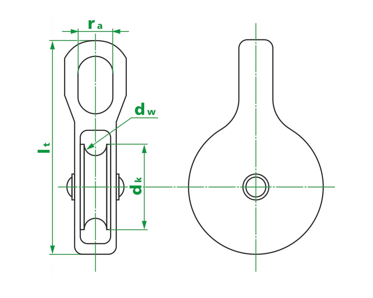 Блок одинарный PULLEY ZP 25 мм, с нейлоновым колесом (с этик./1шт)