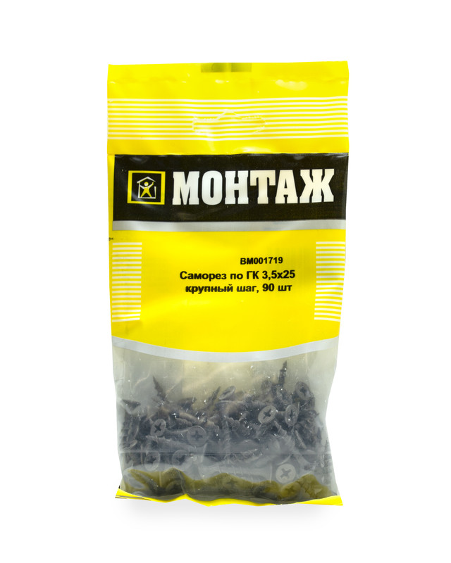 Саморез по ГК, крупный шаг 3,5x25 (пакет/90шт)