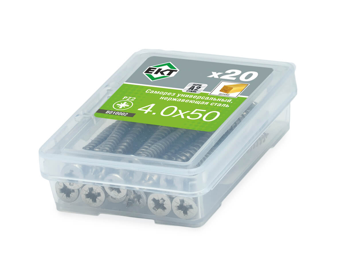 Саморез универсальный 4.0х50, НЕРЖ. СТАЛЬ ,ЕКТ (упак/20шт)