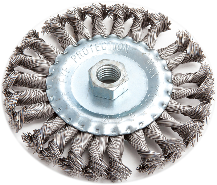 Щетка дисковая 115мм х М14, плетеная проволока 0,5мм, НЕРЖ.сталь KERN (шт)