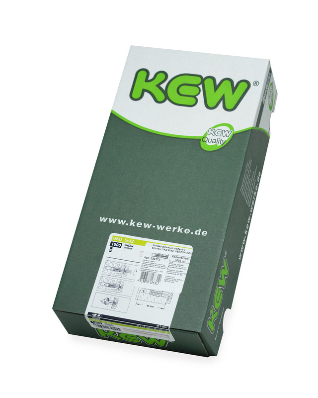 Дюбель универсальный 5x32 UKD с бортом, НЕЙЛОН KEW (упак/1.000шт)