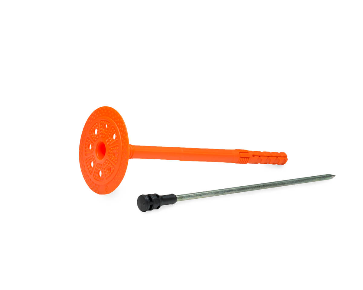 Держатель теплоизоляции 10x160 со стальным гвоздем с термо-заглушкой DTM-N + GT-MT, ЕКТ (пакет/50шт)