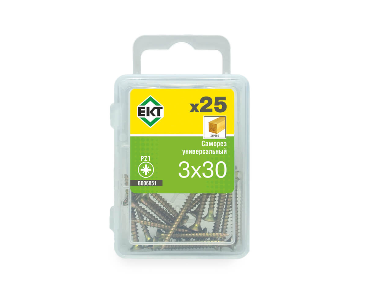 Саморез, желтый цинк 3,0х30 (упак/25шт)