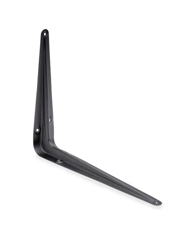 Кронштейн стальной с ребром жесткости, черный 200x250мм (шт)