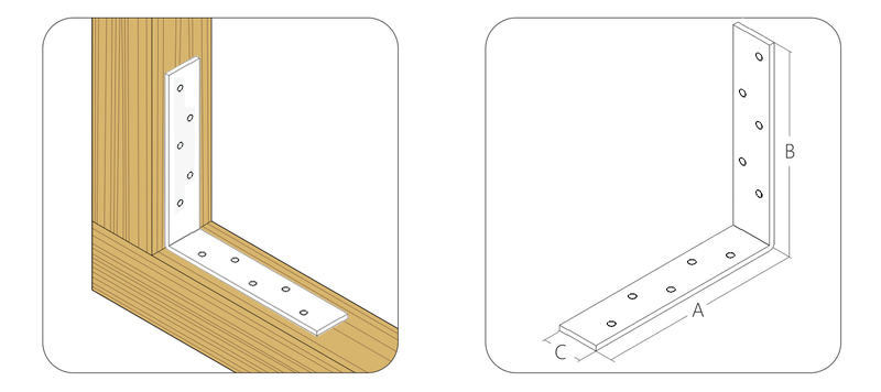 Крепежный балочный уголок 120x80x35/4 KB2, желтый цинк (шт)