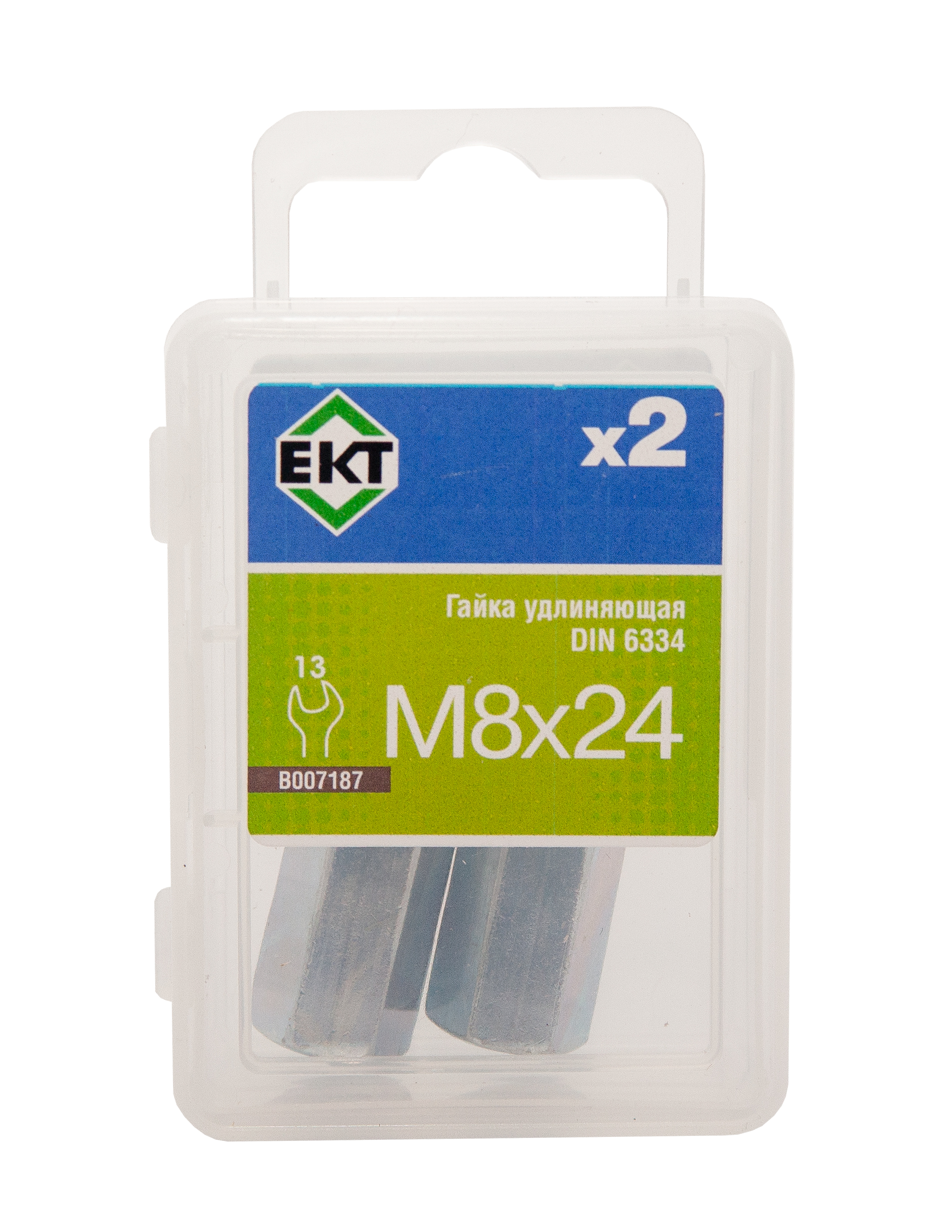 Удлиняющая гайка М 8х24 DIN 6334, класс прочности 6 (упак/2шт)