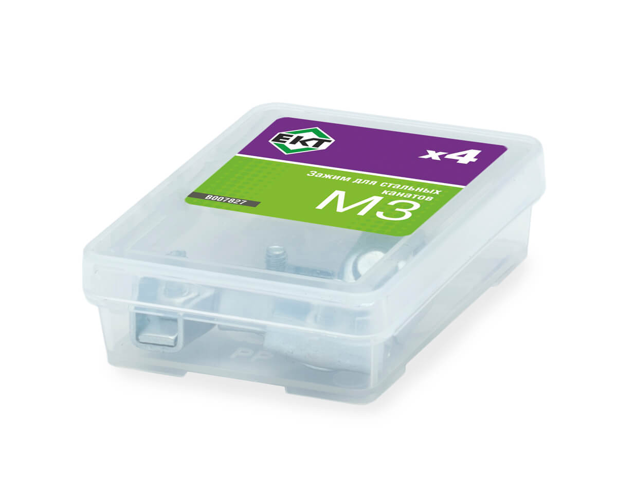 Зажим для стальных канатов 3 мм, одинарный, оцинк. (упак/4шт)