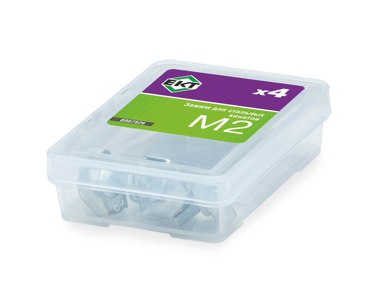 Зажим для стальных канатов 2 мм, одинарный, оцинк. (упак/4шт)