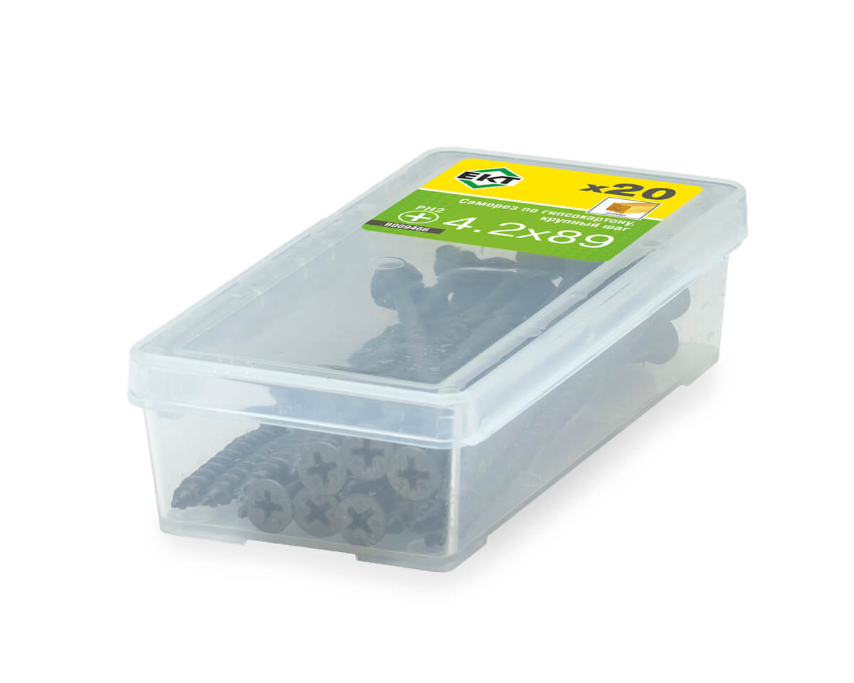 Саморез по ГК 4.2х89 крупный шаг (к дереву), фосфат., ЕКТ (упак/20шт)