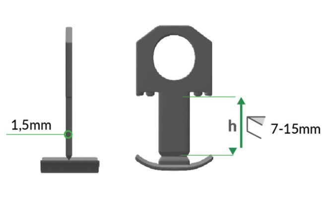 Основа 1,5мм для системы укладки плитки толщиной 7-15мм, серая KERN PRO (упак/100шт)