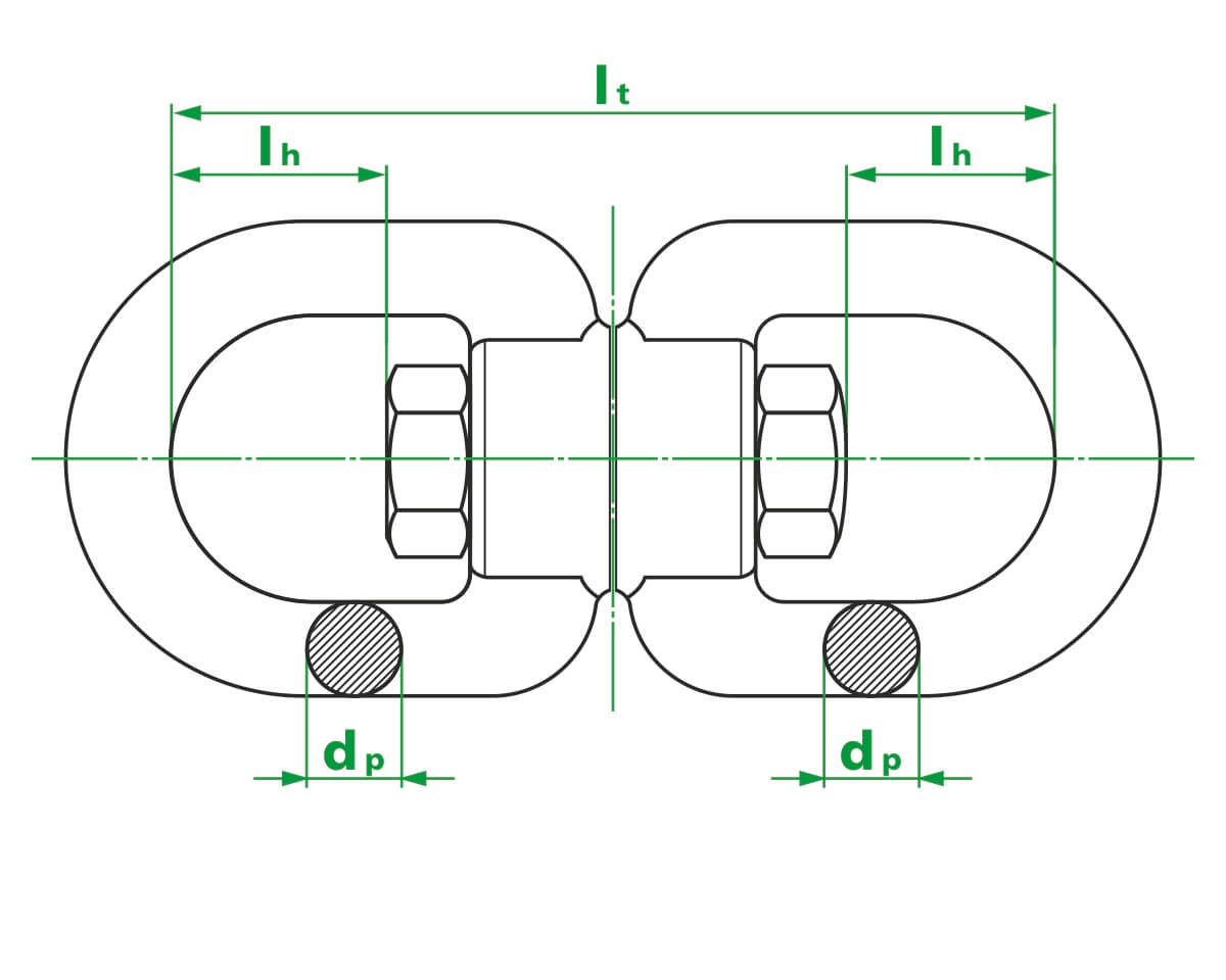 Вертлюг (кольцо-кольцо) М8 (упак/150шт)