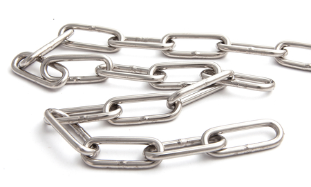 Цепь сварная LLC М6, длинное звено, DIN763, НЕРЖ. СТАЛЬ А4 (бухта/50м)