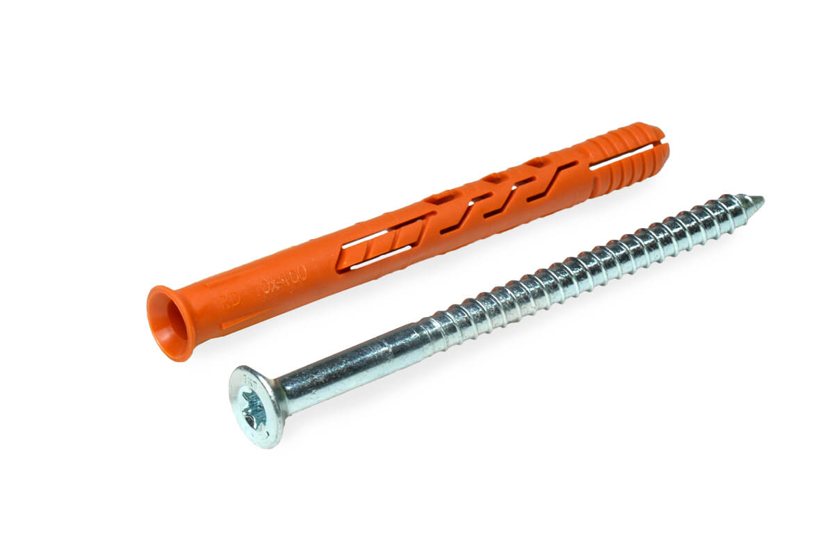 Рамный дюбель с пот/борт., шуруп потай TX, 10x100 RD-X, НЕЙЛОН ЕКТ (упак/25шт)