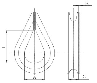 Коуш для канатов М8, DIN6899 (упак/700шт)