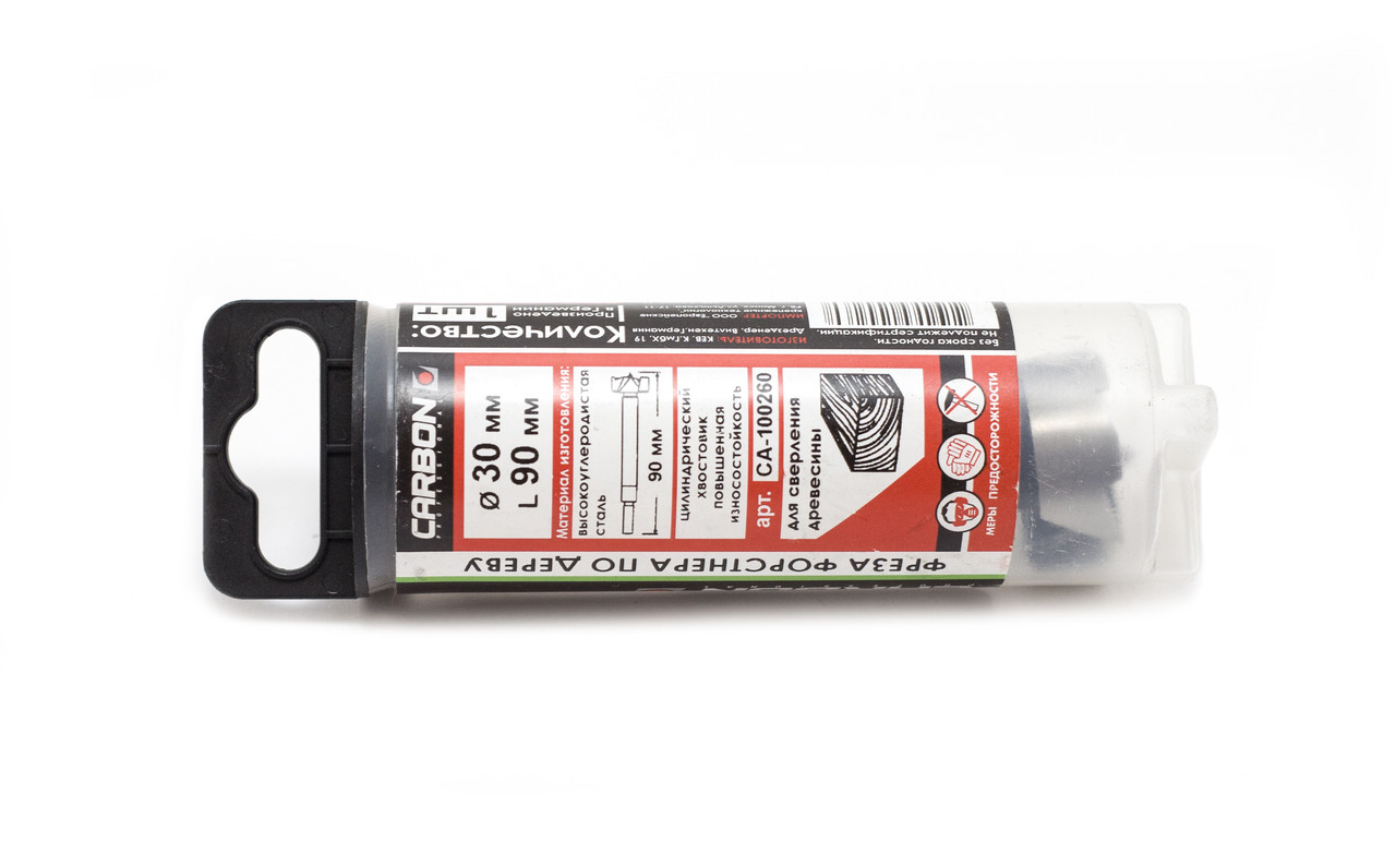 Сверло (фреза) Форстнера по дереву 30x90мм, ц/х CARBON (шт)