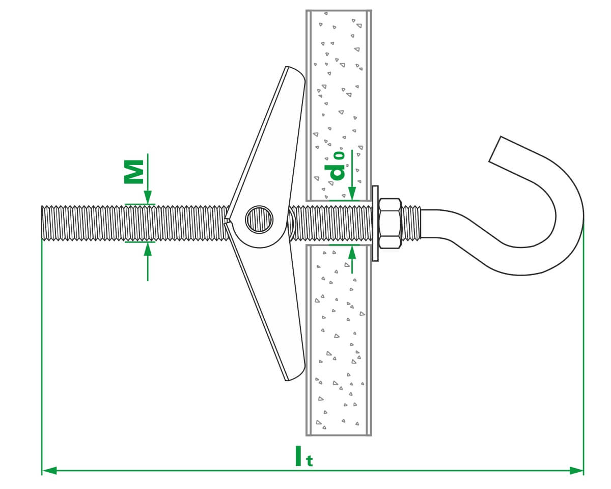 Складной пружинный дюбель, полукольцо 6х102 (упак/200шт)
