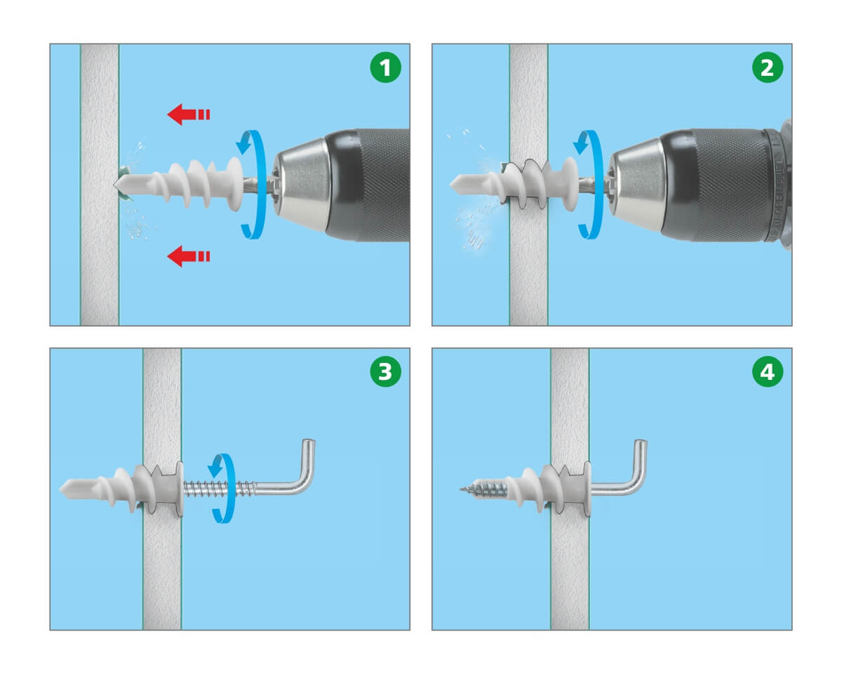 Дюбель для гипсокартонных плит Driva 01S-пластм.(12х32), PH, наконечник сверло, РФ (упак/100шт)