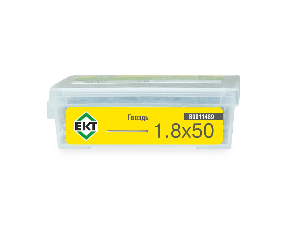 Гвоздь финишный 1,8х50, оцинкованный, в пласт. контейнере (упак/0,15кг)