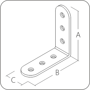Уголок крепежный узкий 40x40x17х2,0 мм (шт)
