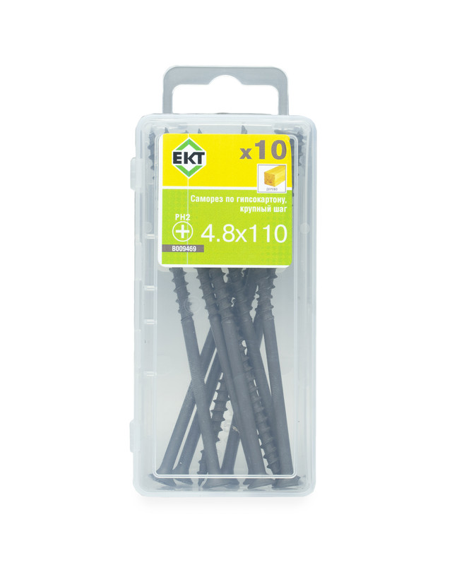 Саморез по ГК 4.8х110 крупный шаг (к дереву), фосфат., ЕКТ (упак/10шт)