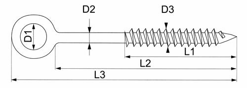 Шуруп с кольцом 8х100, с резьбой по дереву, оцинк. (упак/25шт)