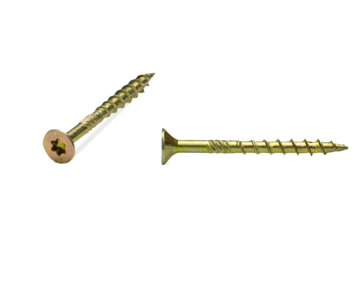 Саморез конструкционный 4.0х40, потай, желтый цинк, ЕКТ (кор. с окном/500шт)