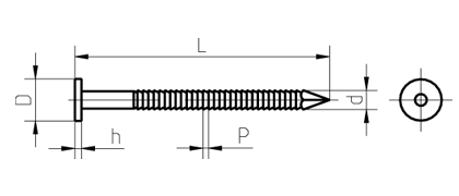 Гвоздь ершеный 3,1/3,4х70, оцинкованный, РБ (упак/5кг)