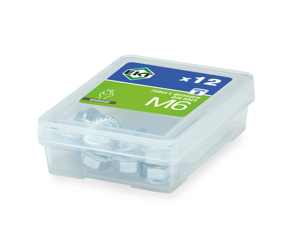 Гайка M 6 с фланцем (упак/12шт)