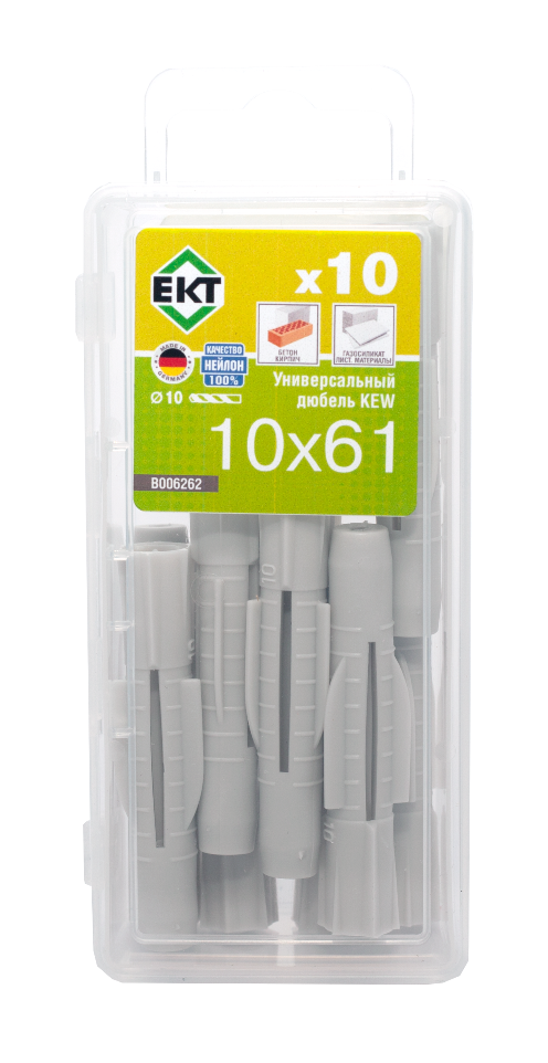 Универсальный дюбель KEW UDD 10x61, НЕЙЛОН (упак/10шт)