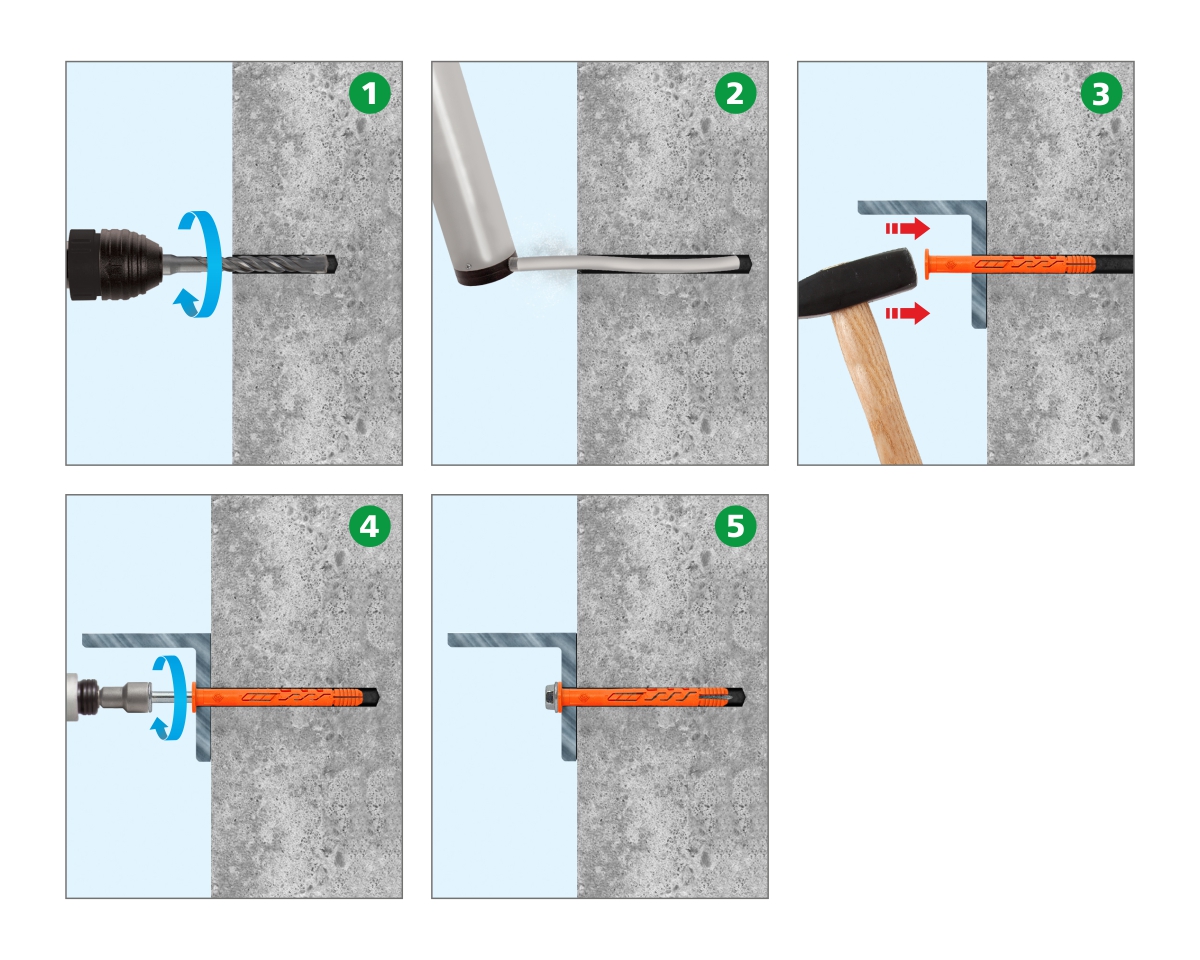 Рамный дюбель с шурупом ЕКТ RD-H 10x140 цилиндр, НЕЙЛОН (с этик./1шт)