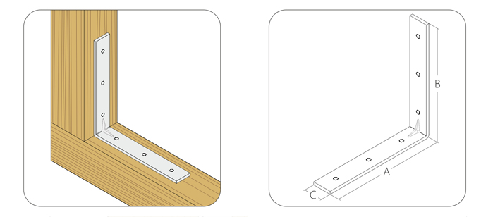 Уголок крепежный узкий усиленный 40x40x17/1,5 мм KWO2 (шт)