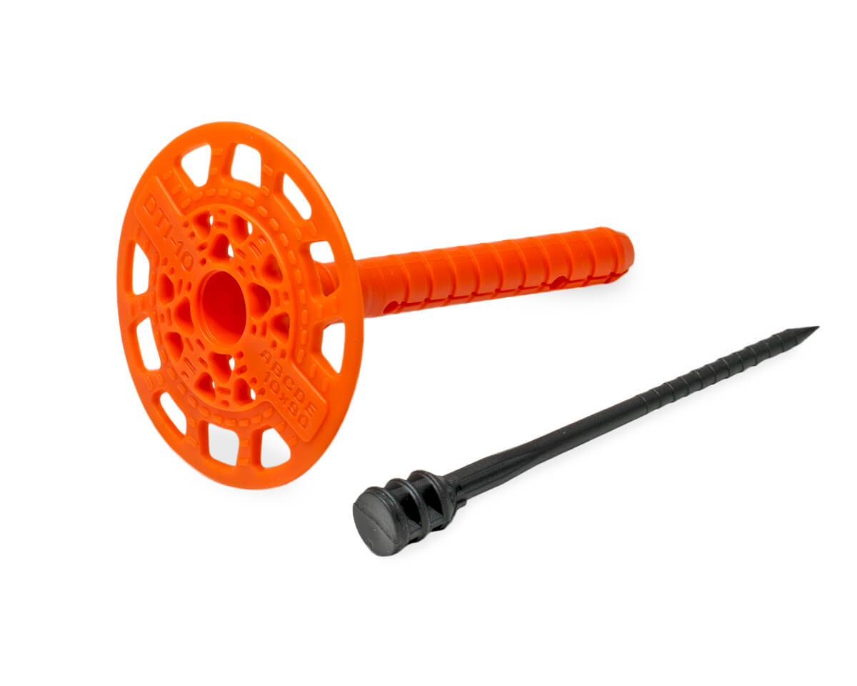 Дюбель тарельчатый 10х90 с полиамидным гвоздем DTI-10P (упак/450шт)