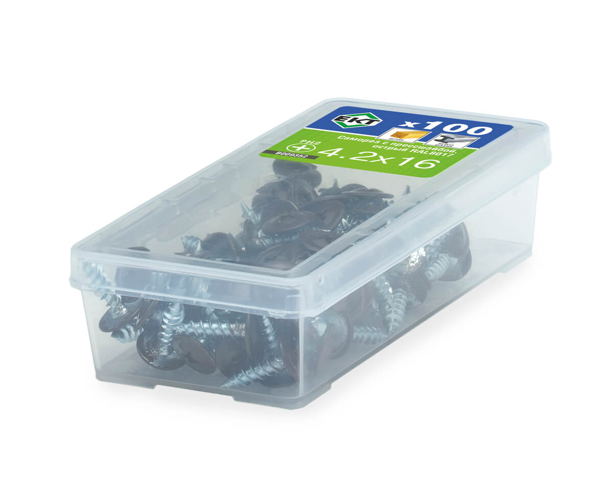 Саморез с п/ш, острый 4.2х16 RAL8017 (упак/100шт)