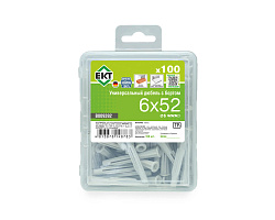 Универсальный дюбель с бортом UKD 6x52, НЕЙЛОН, в пласт. контейнере (упак/100шт) ЕКТ